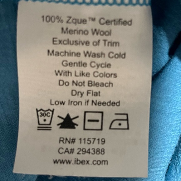 Ibex Blue Merino Wool Base layer Quarter Zip Hiking Outdoor Size Small - Picture 11 of 12